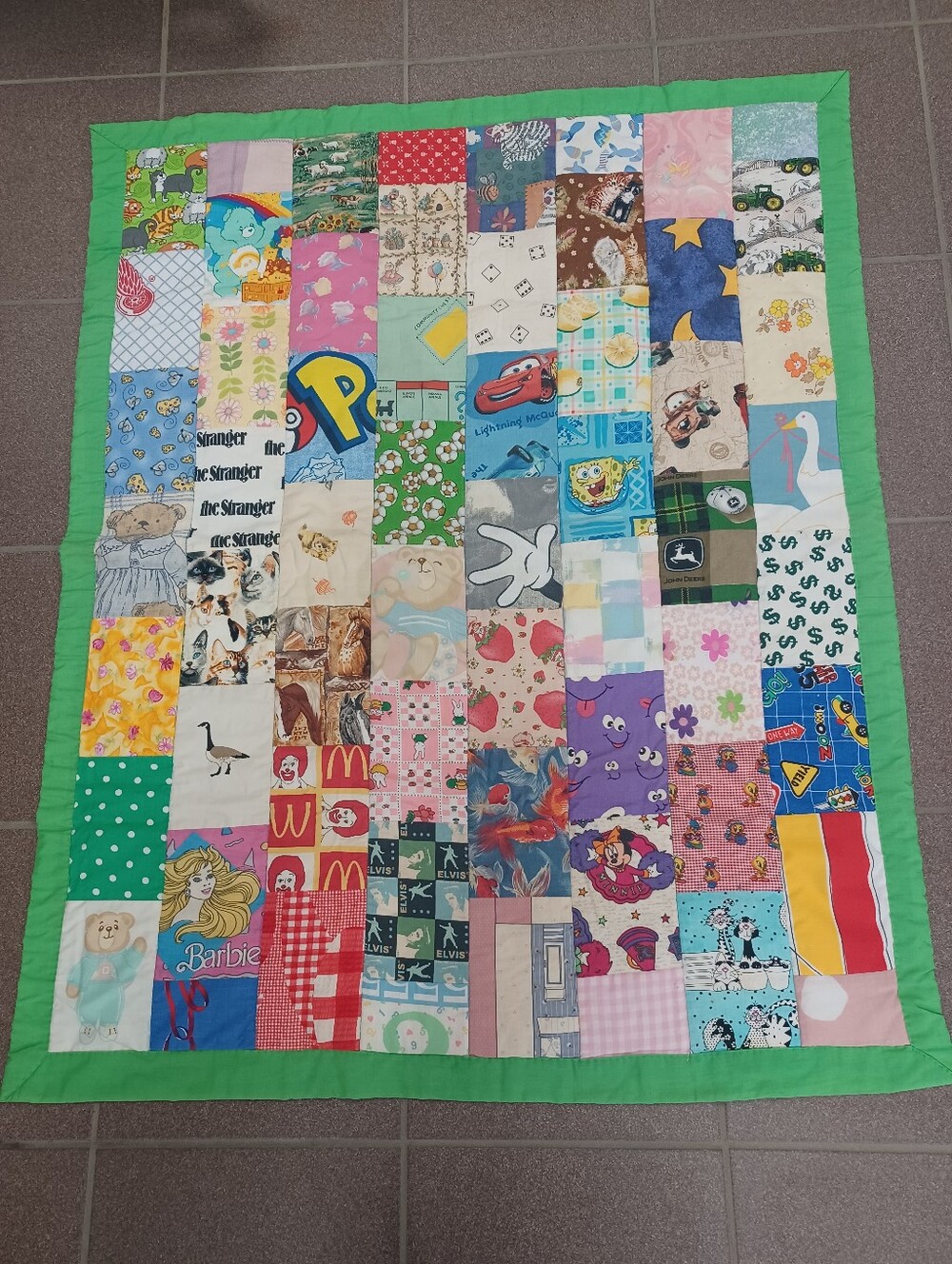 Quilt Colorblock Crazy Patch Print Reversible Patchwork Handmade Baby Blanket
